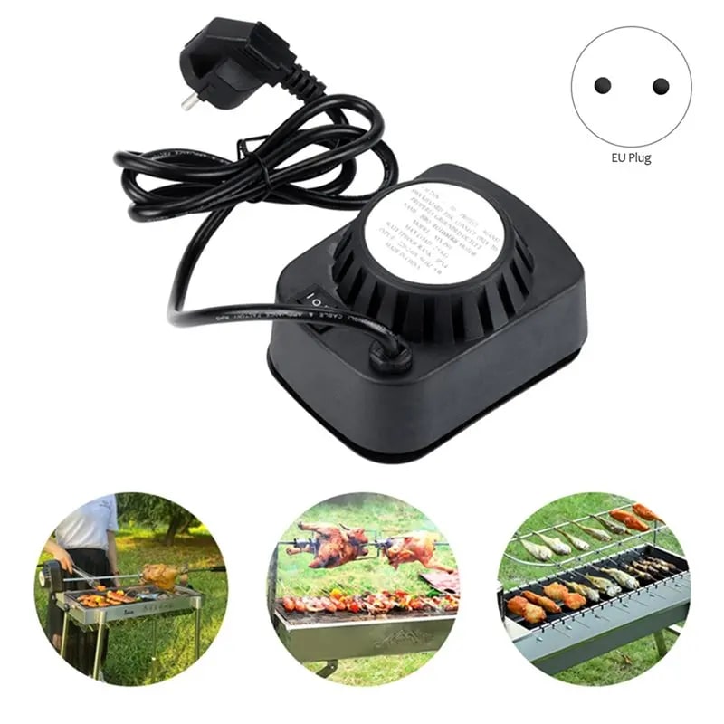 Electric BBQ Rotisserie Kit A25F with Metal Spit Rods and Meat Forks