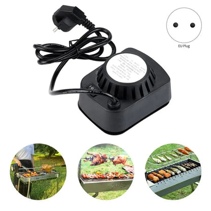 Electric BBQ Rotisserie Kit A25F with Metal Spit Rods and Meat Forks
