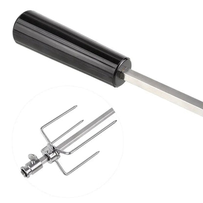 Electric BBQ Rotisserie Kit A25F with Metal Spit Rods and Meat Forks
