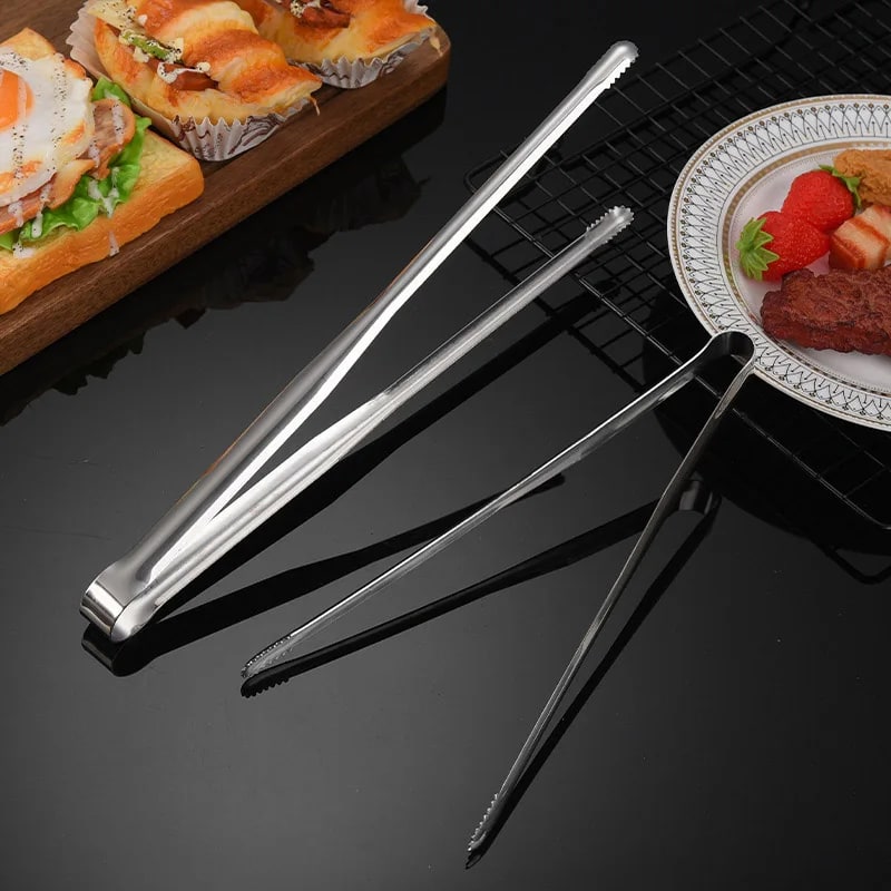 Stainless Steel BBQ Tongs with Serrated Tips, 7, 9, 12 or 14 Inch