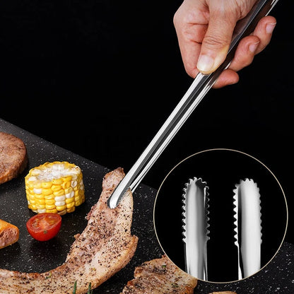 Stainless Steel BBQ Tongs with Serrated Tips, 7, 9, 12 or 14 Inch