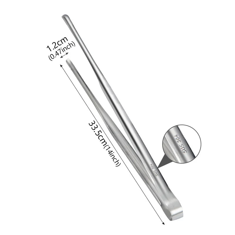 Stainless Steel BBQ Tongs with Serrated Tips, 7, 9, 12 or 14 Inch - 14inch