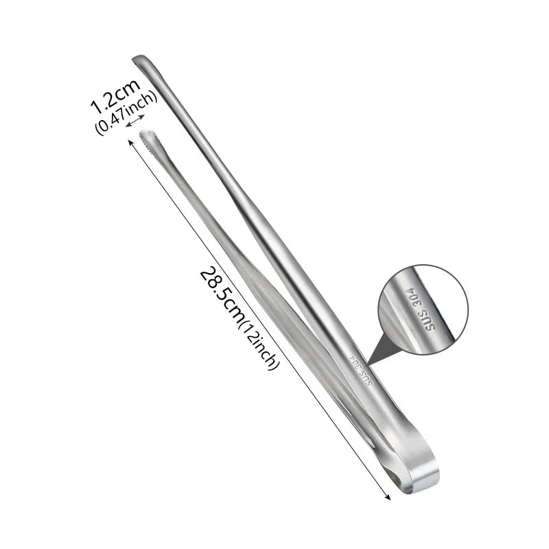 Stainless Steel BBQ Tongs with Serrated Tips, 7, 9, 12 or 14 Inch - 12inch