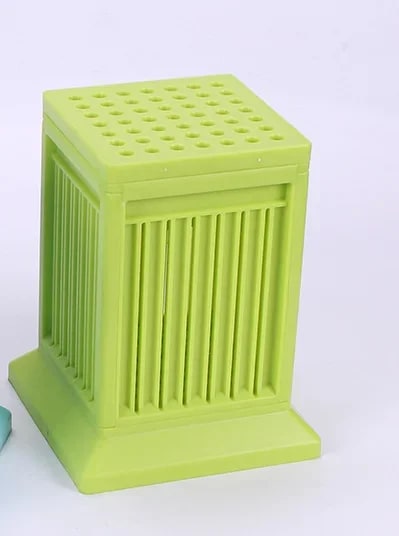 49-Hole Plastic Kebab Skewer Maker Box, 18 x 14 x 12cm, Blue or Green - Green
