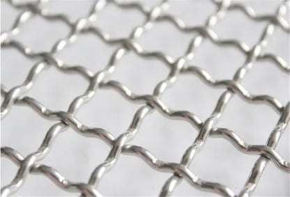 Round 304 Stainless Steel BBQ Mesh Grill Tray with Handle, 16.5-50cm