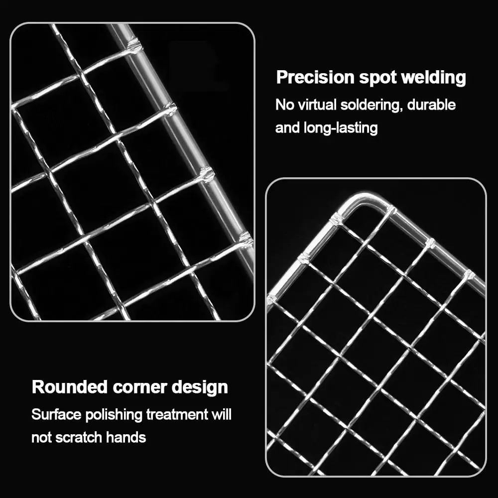 Reusable Iron Wire BBQ Grill Rack, Square Cooking Grate, Multiple Sizes