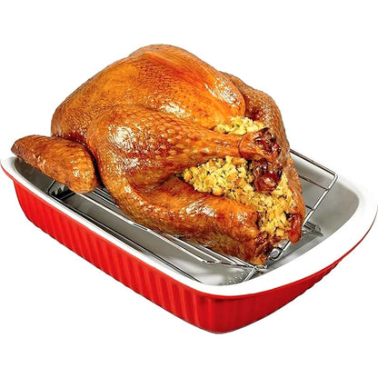 Adjustable Stainless Steel Roast Rack for Turkey, Poultry, Ribs and BBQ Smoking