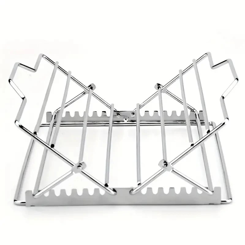 Adjustable Stainless Steel Roast Rack for Turkey, Poultry, Ribs and BBQ Smoking