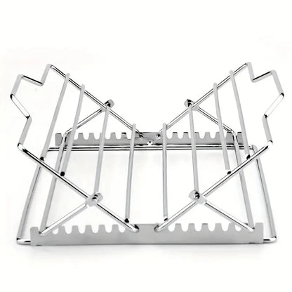 Adjustable Stainless Steel Roast Rack for Turkey, Poultry, Ribs and BBQ Smoking