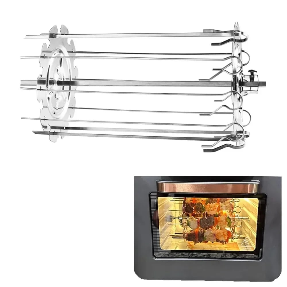 Metal Oven Grill Cage Rotisserie with 10 Skewers, 13.5cm Diameter, 20cm or 25cm Length