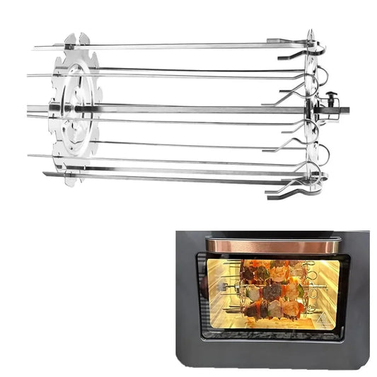 Metal Oven Grill Cage Rotisserie with 10 Skewers, 13.5cm Diameter, 20cm or 25cm Length