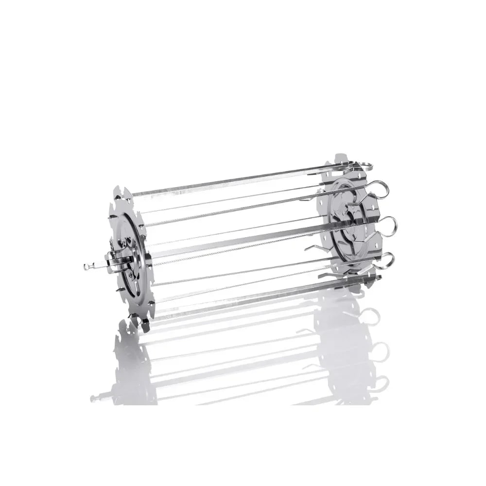 Metal Oven Grill Cage Rotisserie with 10 Skewers, 13.5cm Diameter, 20cm or 25cm Length