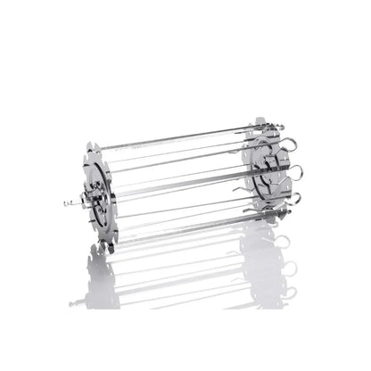 Metal Oven Grill Cage Rotisserie with 10 Skewers, 13.5cm Diameter, 20cm or 25cm Length