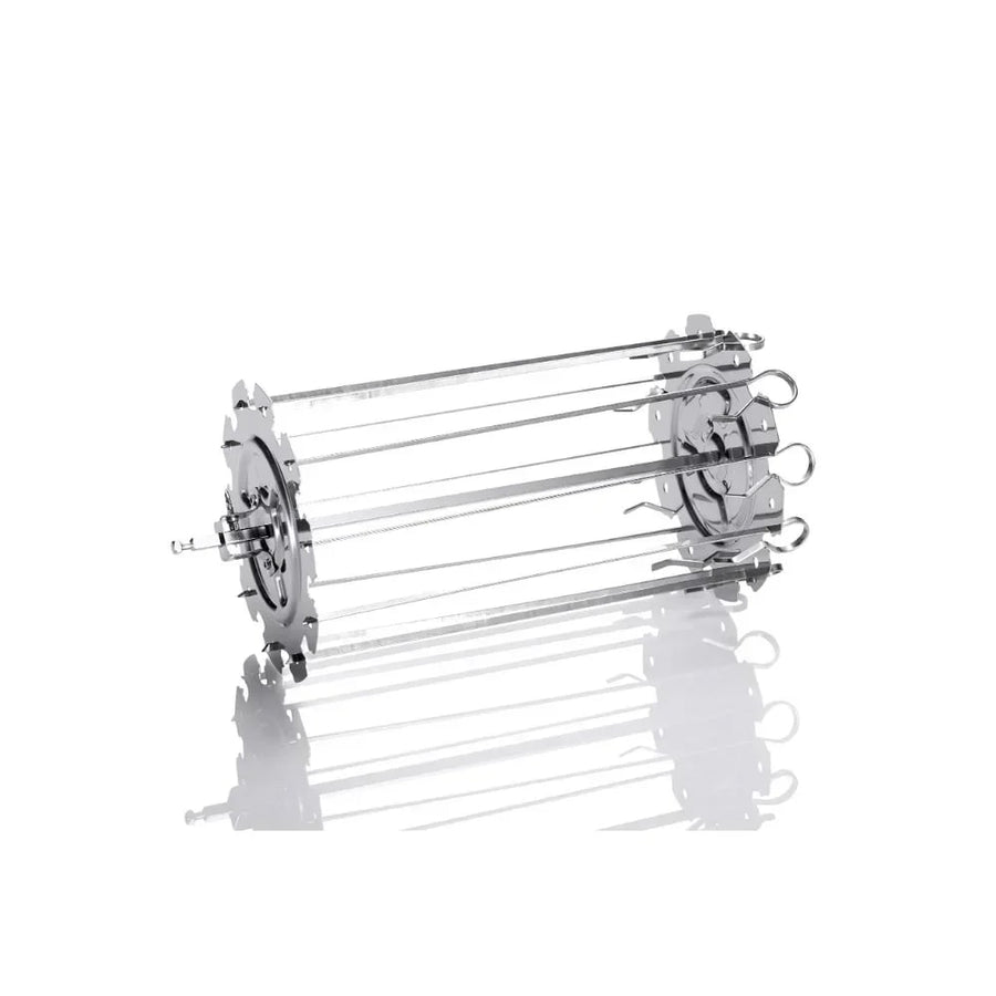 Metal Oven Grill Cage Rotisserie with 10 Skewers, 13.5cm Diameter, 20cm or 25cm Length