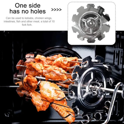 Metal Oven Grill Cage Rotisserie with 10 Skewers, 13.5cm Diameter, 20cm or 25cm Length