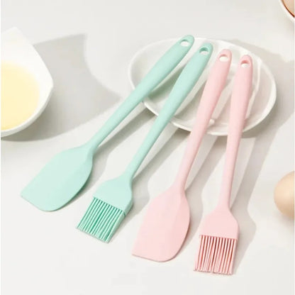 Silicone Basting Brush and Spatula Set for Baking, Cooking and BBQ - 8pc brush and knife