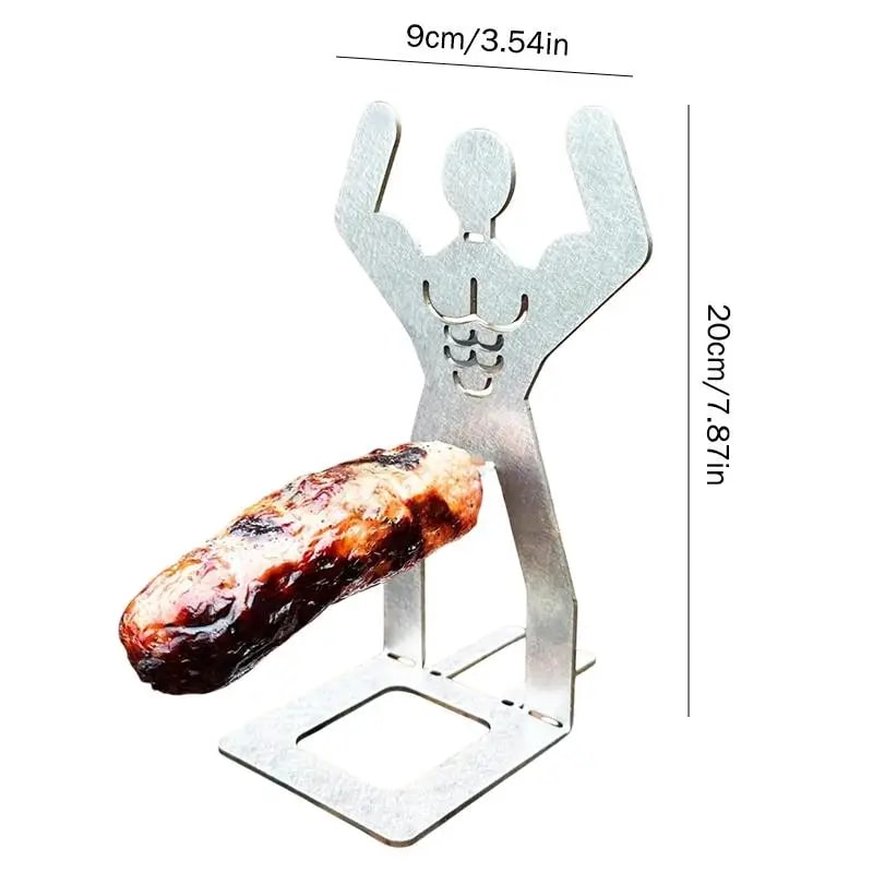 Stainless Steel BBQ Hot Dog Holder, Silver, 20cm