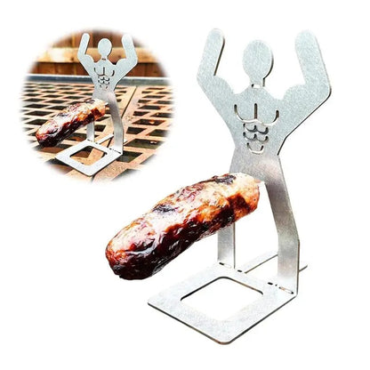 Stainless Steel BBQ Hot Dog Holder, Silver, 20cm