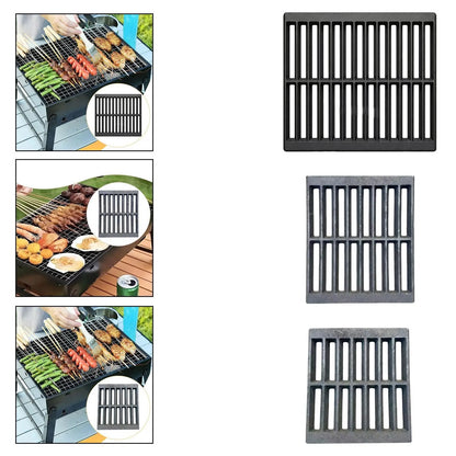 Cast Iron BBQ Grill Grate, XL 30 x 26 x 1.5cm, Heat-Resistant Barbecue Cooking