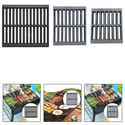 Cast Iron BBQ Grill Grate, XL 30 x 26 x 1.5cm, Heat-Resistant Barbecue Cooking