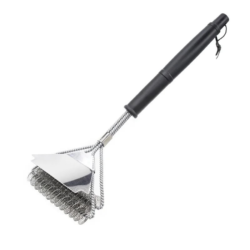 Stainless Steel BBQ Grill Brush with Scraper, Galvanized Finish, Model 2406298 - B-Two-head shovel