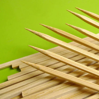 Flat Bamboo BBQ Skewers 18cm x 3mm Square Wood Roasting Sticks