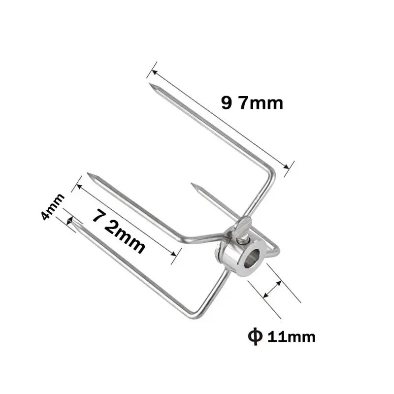 304 Stainless Steel Rotisserie Meat Forks for Round Spit Rods, 1 or 2 Pack - A-1pcs