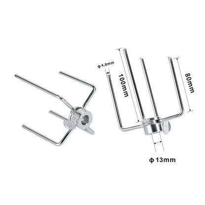 304 Stainless Steel Rotisserie Meat Forks for Round Spit Rods, 1 or 2 Pack - D-2pcs