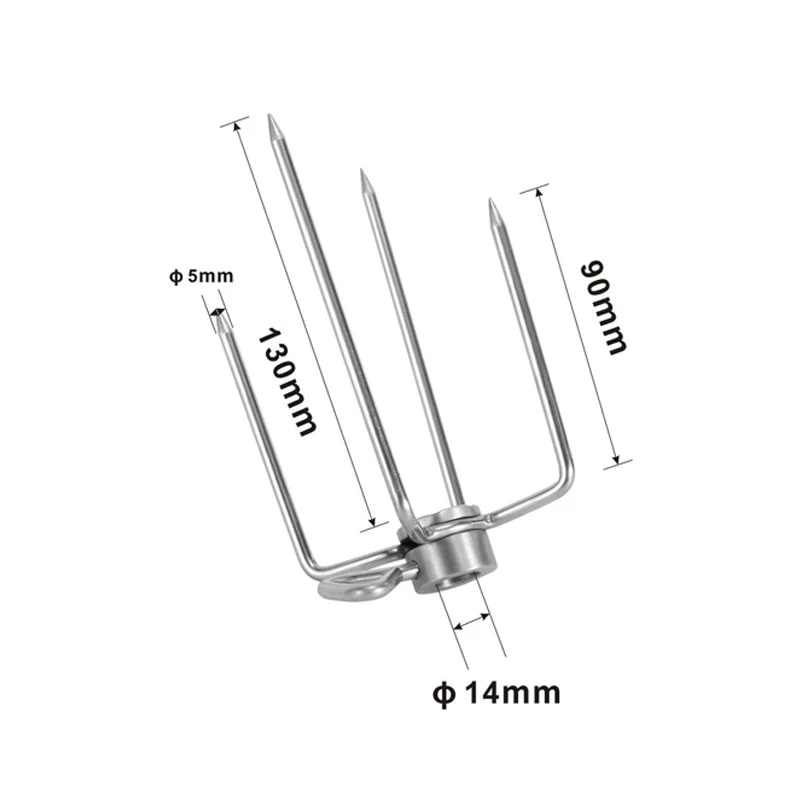 304 Stainless Steel Rotisserie Meat Forks for Round Spit Rods, 1 or 2 Pack - C-1pcs