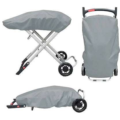 Portable Gas Grill Cover for Weber Traveler 9010001, Waterproof Polyester, Black/Grey
