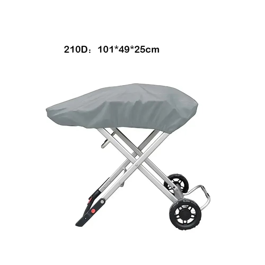 Portable Gas Grill Cover for Weber Traveler 9010001, Waterproof Polyester, Black/Grey