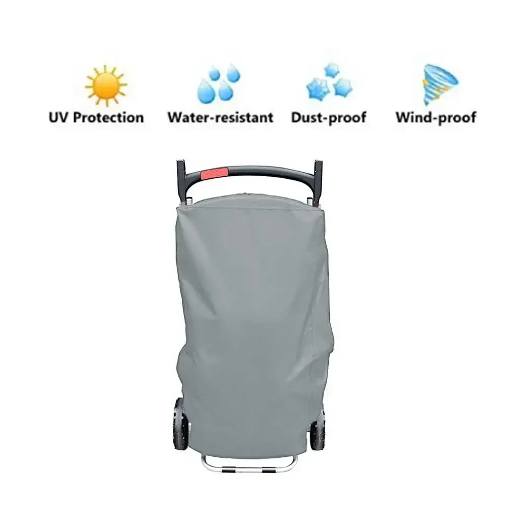 Portable Gas Grill Cover for Weber Traveler 9010001, Waterproof Polyester, Black/Grey