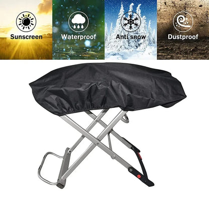 Portable Gas Grill Cover for Weber Traveler 9010001, Waterproof Polyester, Black/Grey - Black
