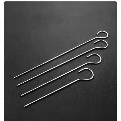 Stainless Steel BBQ Meat Hook Skewer for Oven Roasting, 12-30cm
