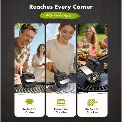 Rechargeable Electric BBQ Cleaning Brush with Stainless Steel Wire Bristles