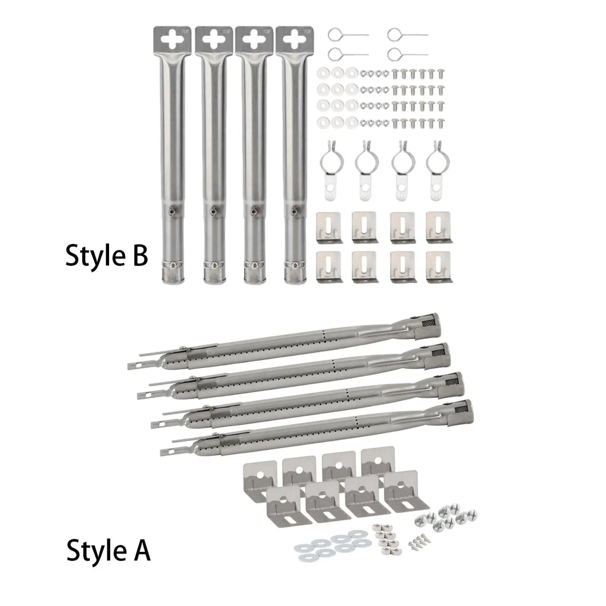 MagiDeal 4-Piece 304 Stainless Steel Gas Grill Tube Burners, Style A or B