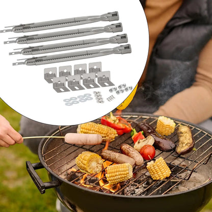 MagiDeal 4-Piece 304 Stainless Steel Gas Grill Tube Burners, Style A or B - Style A