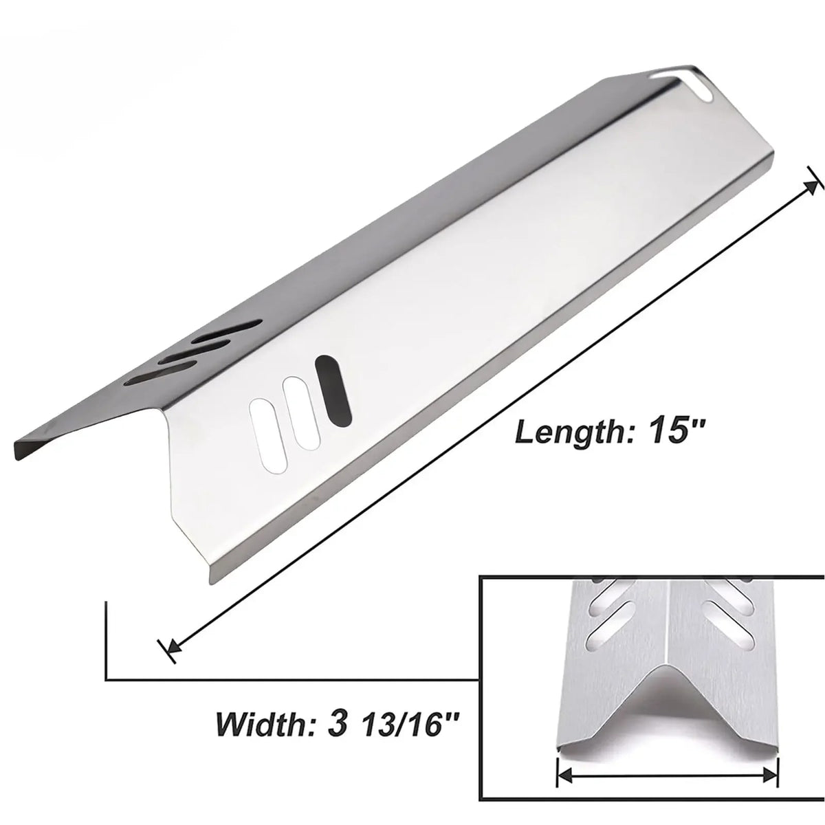 Stainless Steel BBQ Heat Tents, 4-Piece Set for Gas Grills, 15in
