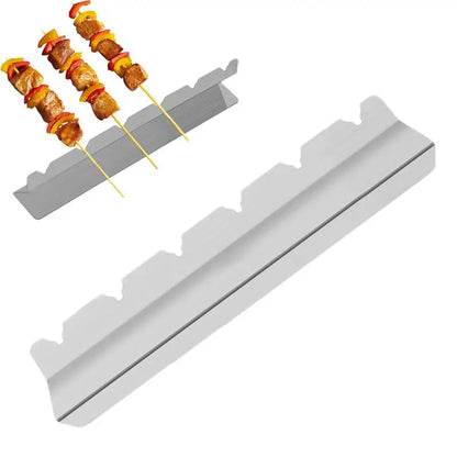 Stainless Steel BBQ Skewer Rack Holder, 6 or 9 Positions