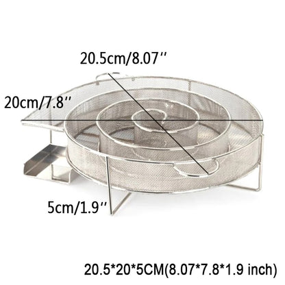 Stainless Steel BBQ Cold Smoker Generator, Round or Square, 4-7 Hour Smoke