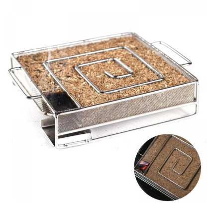 Stainless Steel BBQ Cold Smoker Generator, Round or Square, 4-7 Hour Smoke