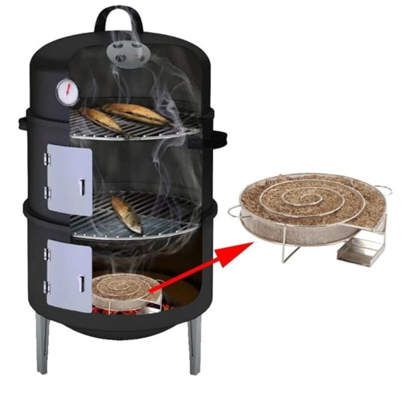 Stainless Steel BBQ Cold Smoker Generator, Round or Square, 4-7 Hour Smoke