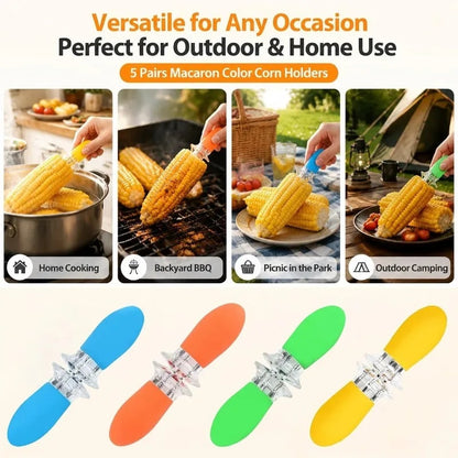 Stainless Steel Corn Holders, BBQ Cob Forks, 4 or 8 Pairs