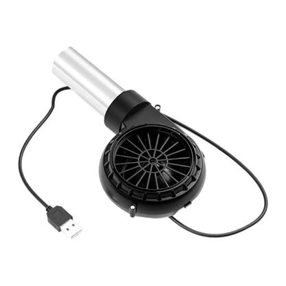 USB BBQ Blower Fan with Stainless Steel Tube for Grills, Fire Pits and Fireplaces - without Adjustable