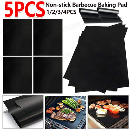 BBQ Grill Mat 40 x 33cm Teflon Non-Stick Black, 1mm