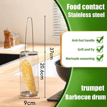 Rolling Grill Basket, Stainless Steel BBQ Basket, 37cm or 47cm - S