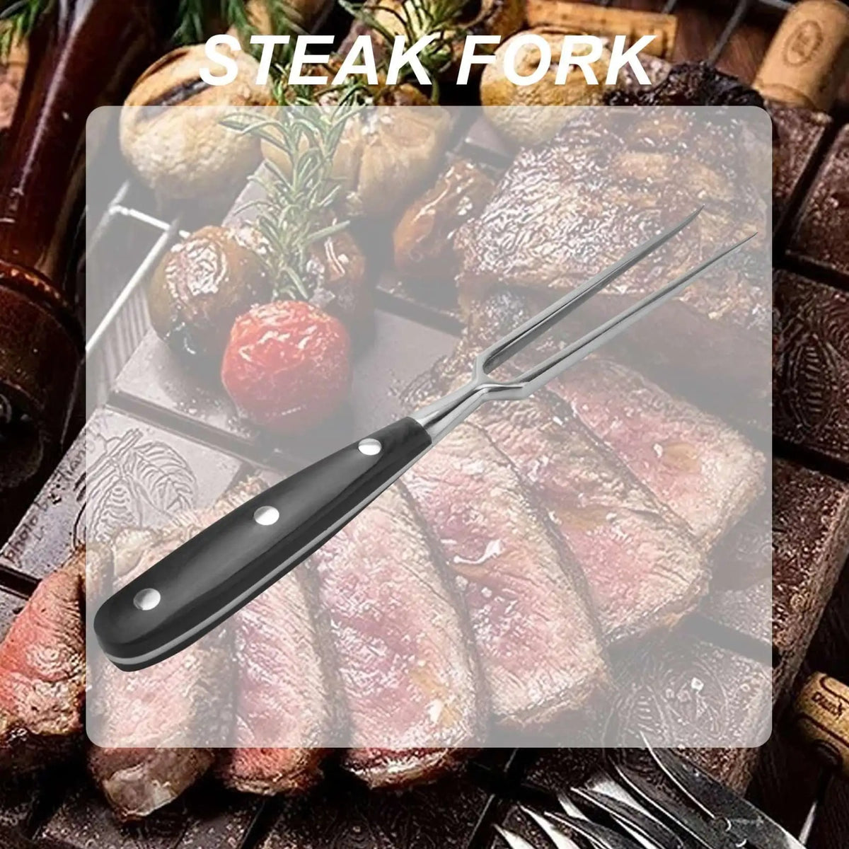Stainless Steel BBQ Meat Fork 30cm for Roasting and Grilling