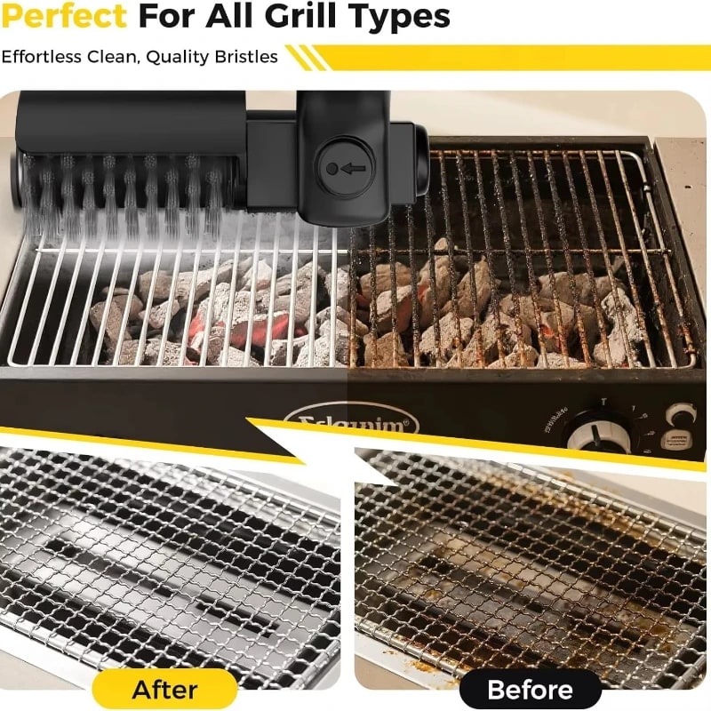 DUTRIEUX Electric BBQ Grill Cleaning Brush, Steel Wire, 42.1 x 13.8 x 7.8