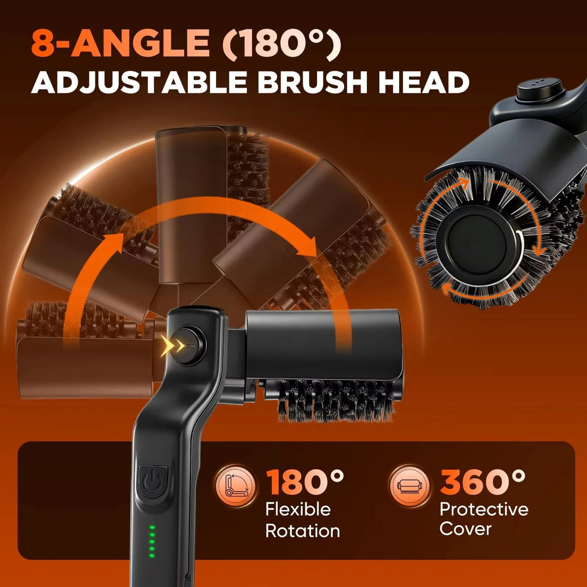 YTYIN Electric BBQ Grill Brush, Cordless USB Cleaner with 3-Speed Adjustable Head