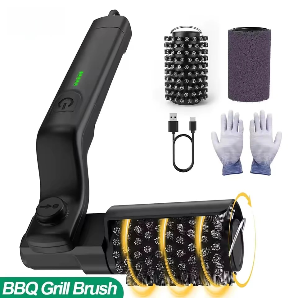 YTYIN Electric BBQ Grill Brush, Cordless USB Cleaner with 3-Speed Adjustable Head